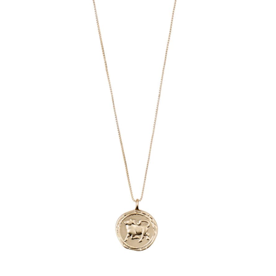 Pilgrim Taurus Zodiac Necklace - Gold