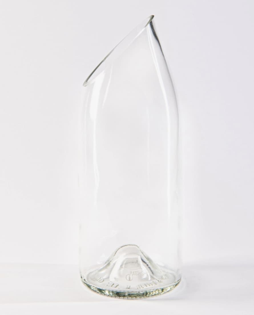 Plates & Culotées Vase Chaloupé Blanc - Vase Façonné À Partir D'une Bouteille De Vin