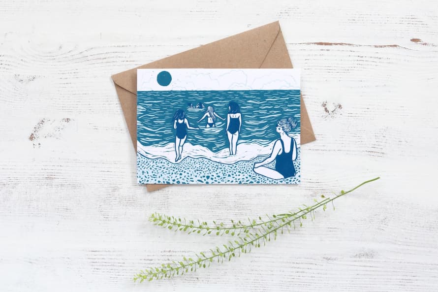 Prints by the Bay Swimmers Greeting Card