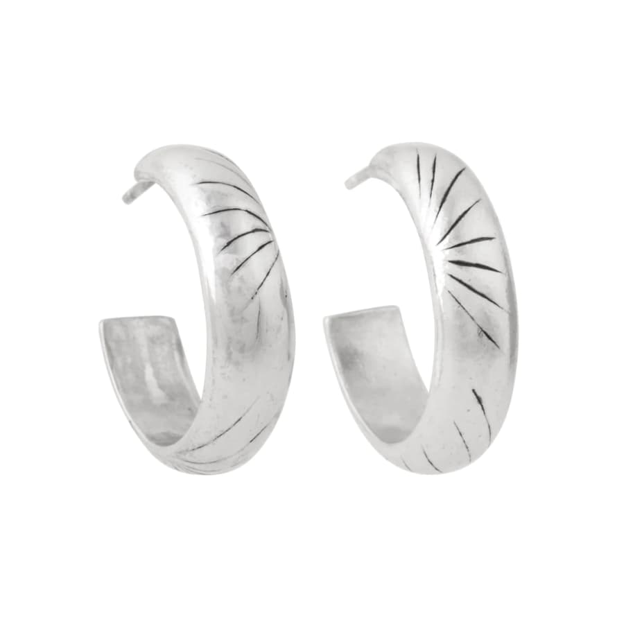 lima-lima Golden Rays Chunky Hoops - Silver