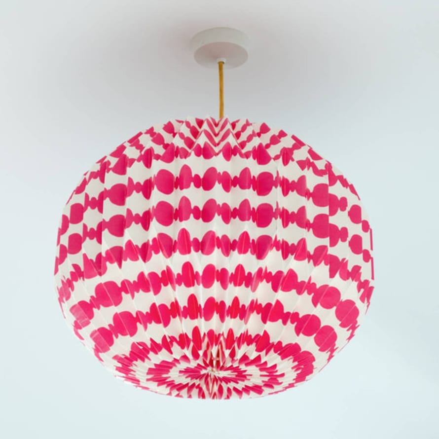 AARVEN Origami Paper Lamp Shade - Pink Globe