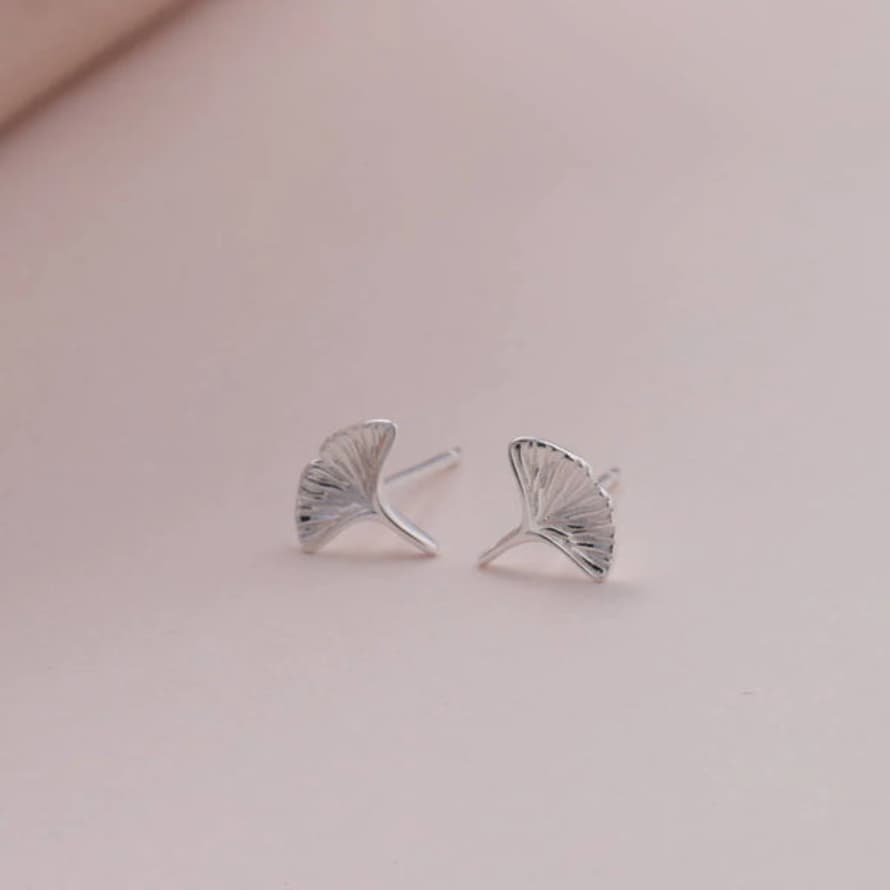 Attic Creations Terrarium Bottle 'Best Wishes' Gingko Leaf Earrings - Silver