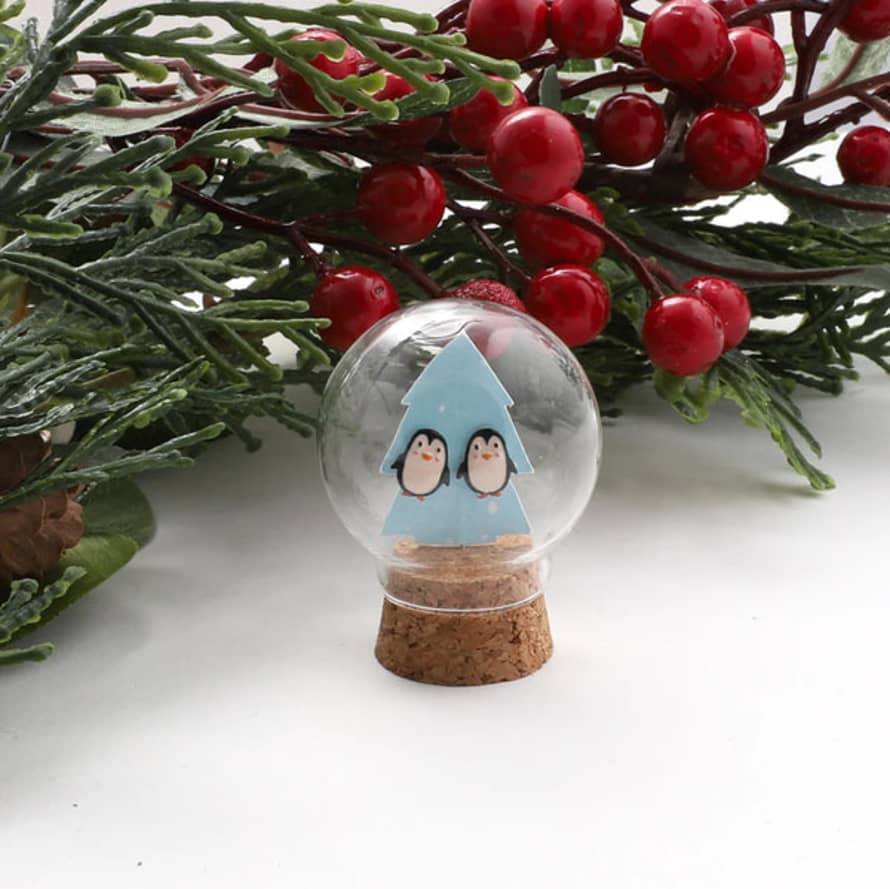 Attic Creations Penguin Earrings In A Snow Globe - Silver