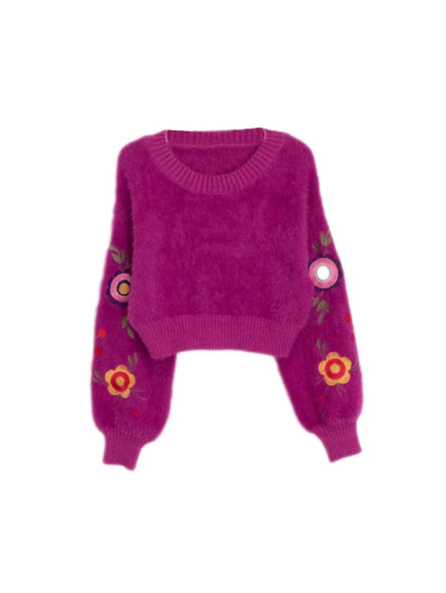 JUSDEPOM & CO Hairy Knit Pullover - Purple