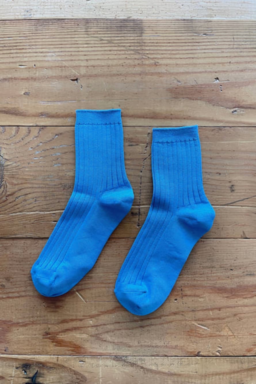 Le Bon Shoppe Her Socks - Mercerized Combed Cotton Rib: Electric Blue