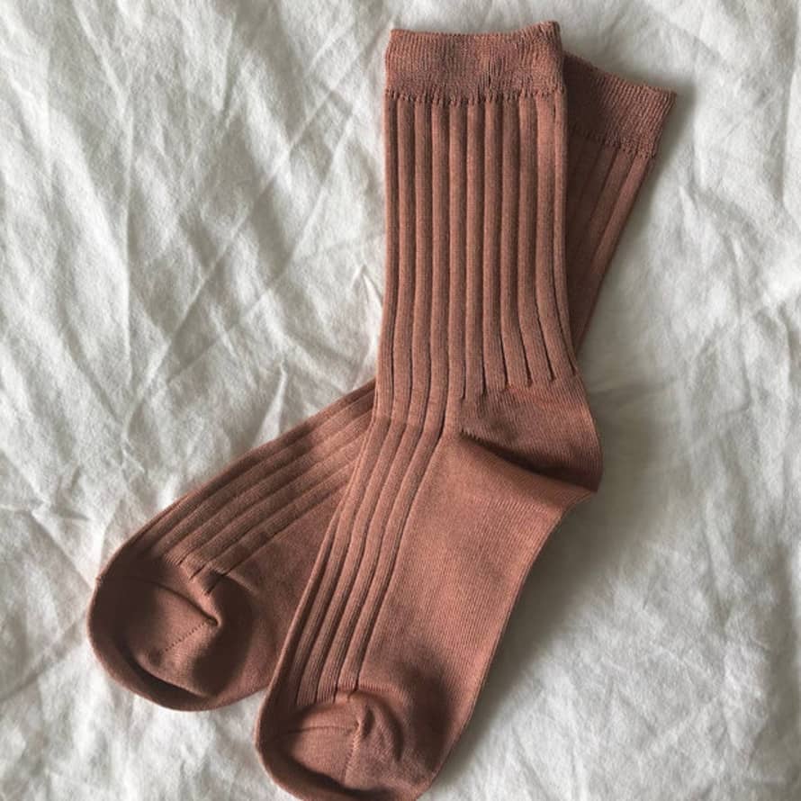 Le Bon Shoppe Her Socks - Mercerized Combed Cotton Rib: Nude Peach