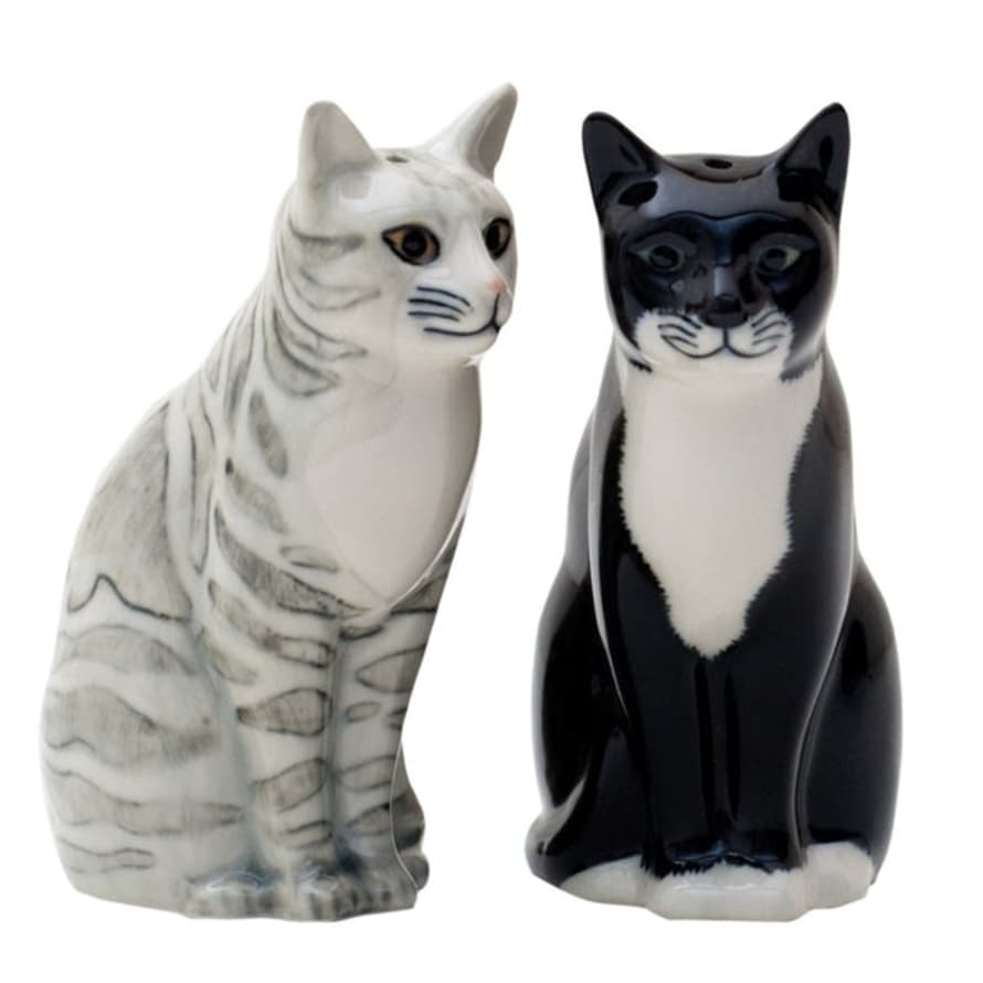 Quail Ceramics Hand Painted Salt And Pepper Set - Cats