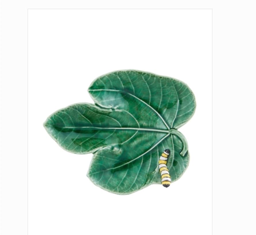 Bordallo Pinheiro Fig Leaf with Caterpillar