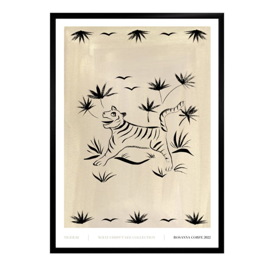 Rosanna Corfe A3 Grey Tiger 02 Print