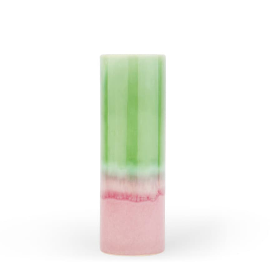 SGW Lab Large Cylinder Vase - Pink and Green