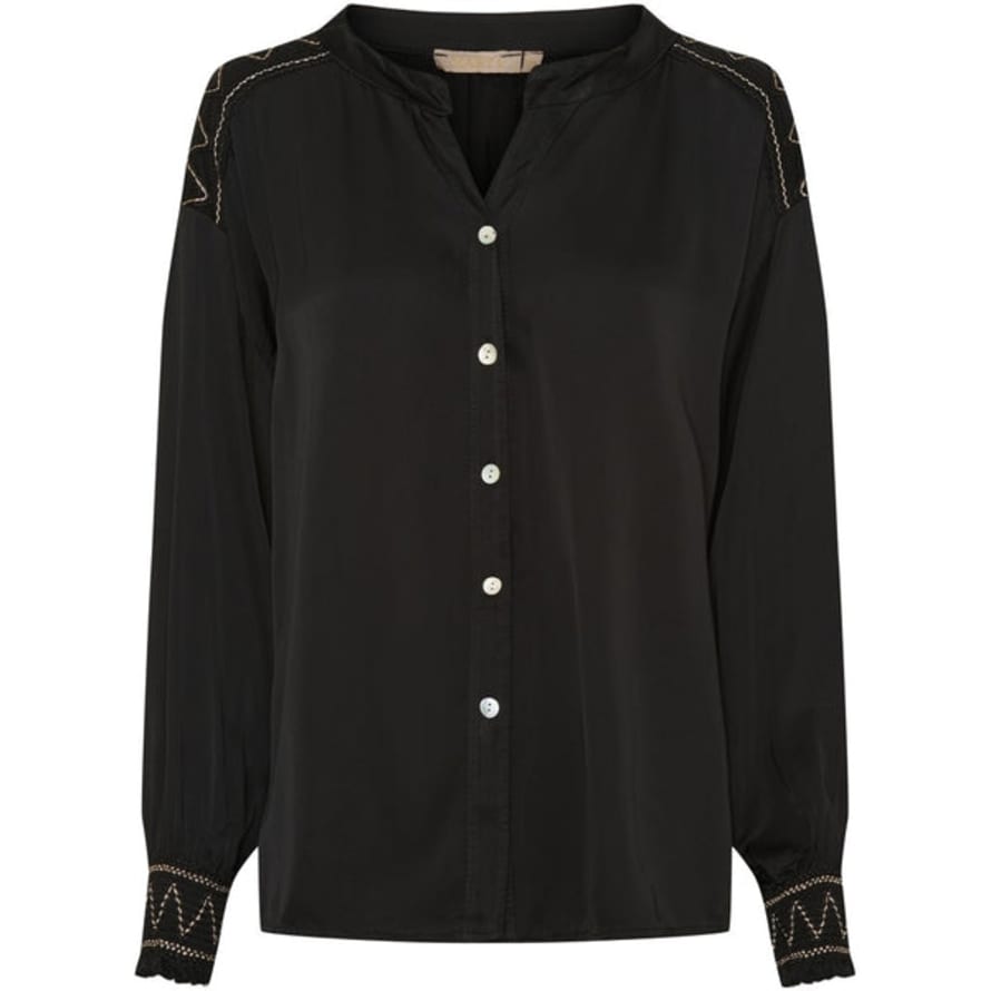 Marta Du Chateau Mdcelina Embroidered Blouse In Black