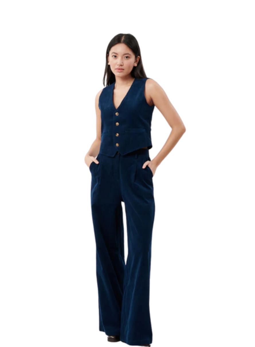 FRNCH Philo Trousers In Blue Marin