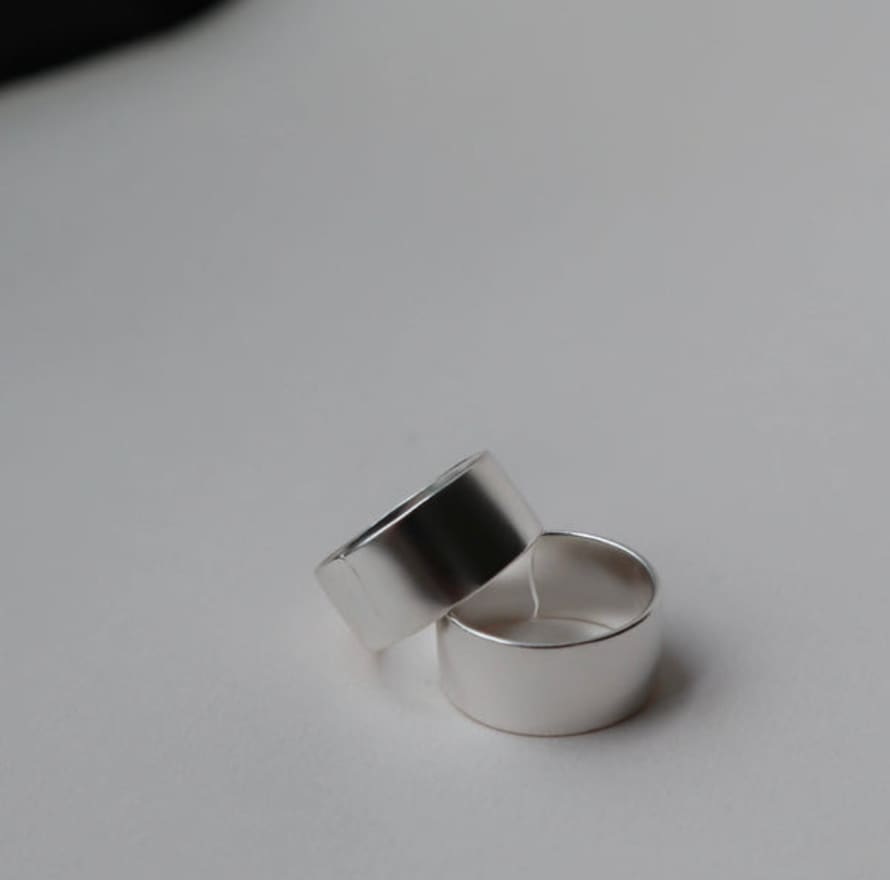 Lines & Current ‘nova’ Thick Cuff Ring - Sterling Silver