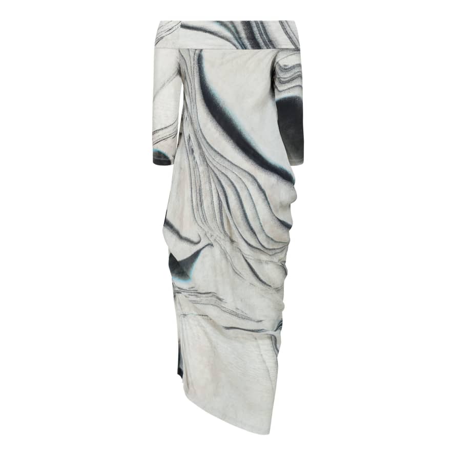 Xenia Zvot Wave Patterned Dress In Grey - Grey, Xs