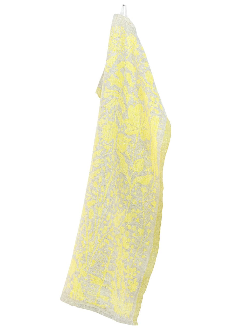 Lapuan Kankurit Villiyrtit Double Woven 100% Linen Towel - Yellow Linen