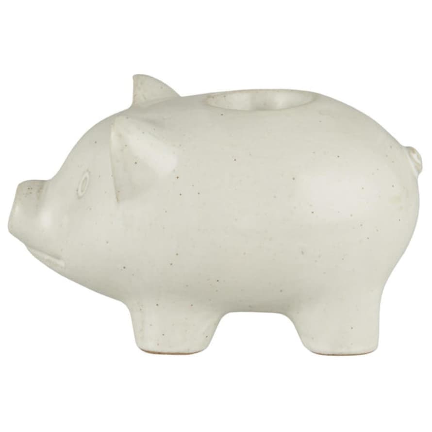 Ib Laursen Ceramic Pig Candle Holder
