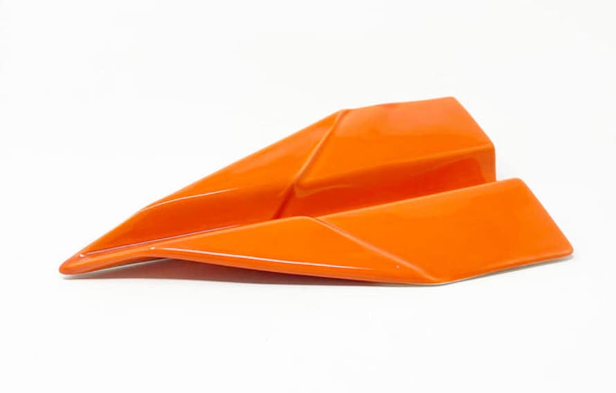 Ceramiche Crescentini Aeroplanino Origami Arancio Art. 2515