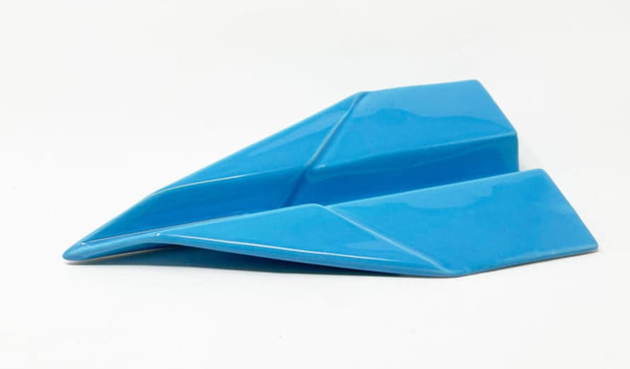 Ceramiche Crescentini Aeroplanino Origami Azzurro Art. 2516