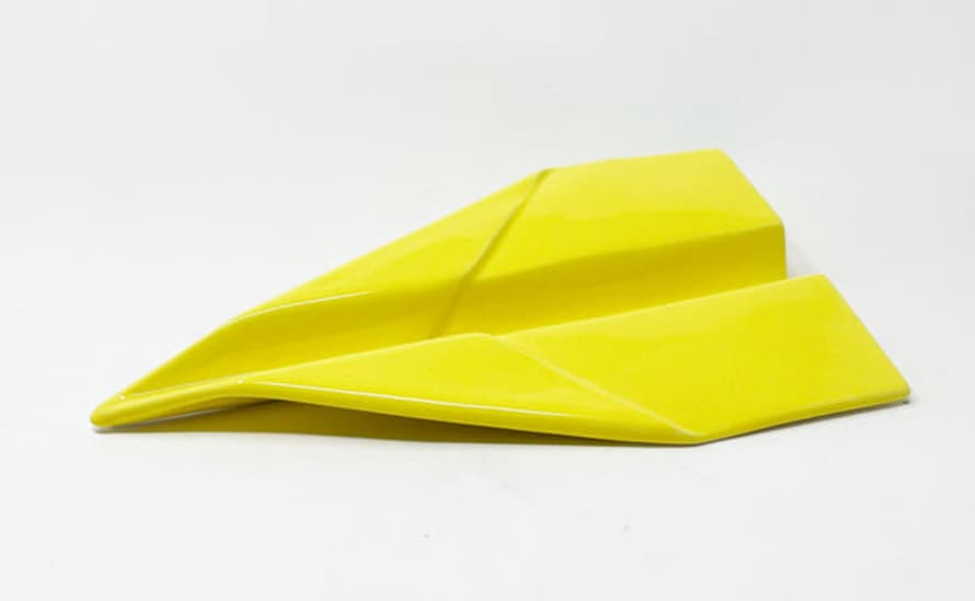 Ceramiche Crescentini Aeroplanino Origami Giallo Art. 2519