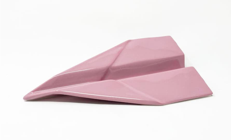 Ceramiche Crescentini Aeroplanino Origami Rosa Art. 2523