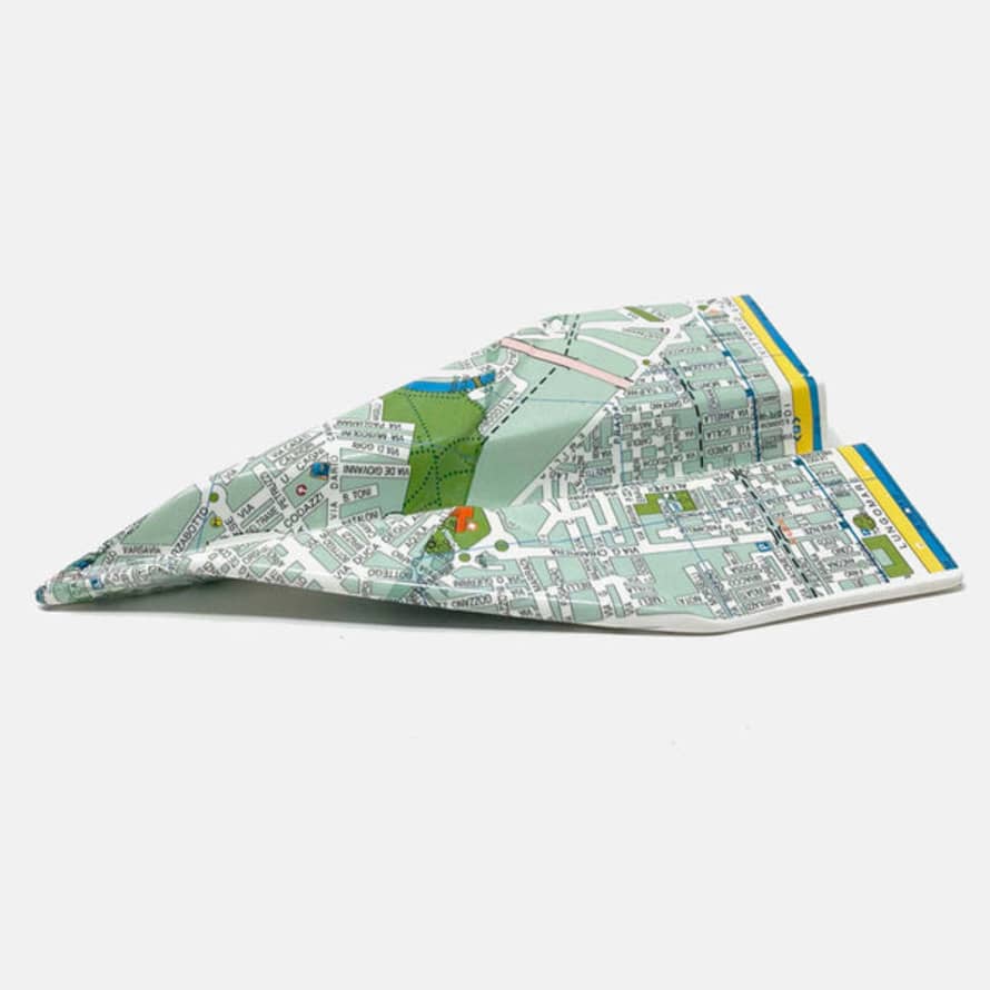 Ceramiche Crescentini Aeroplanino Origami Maps Art. 2527