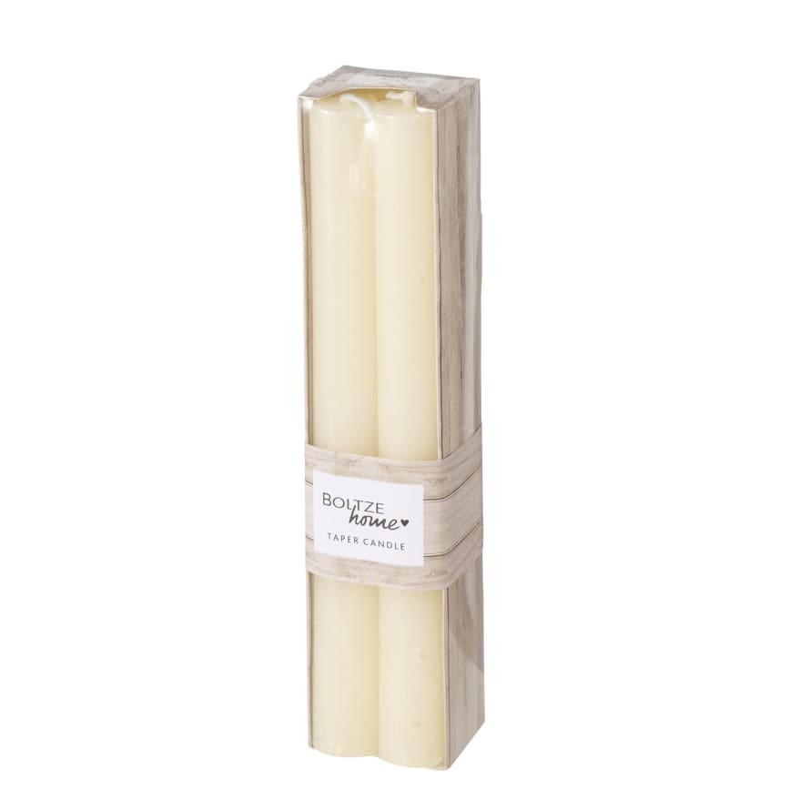 &Quirky Cream White Taper Candles : Pack of 4 