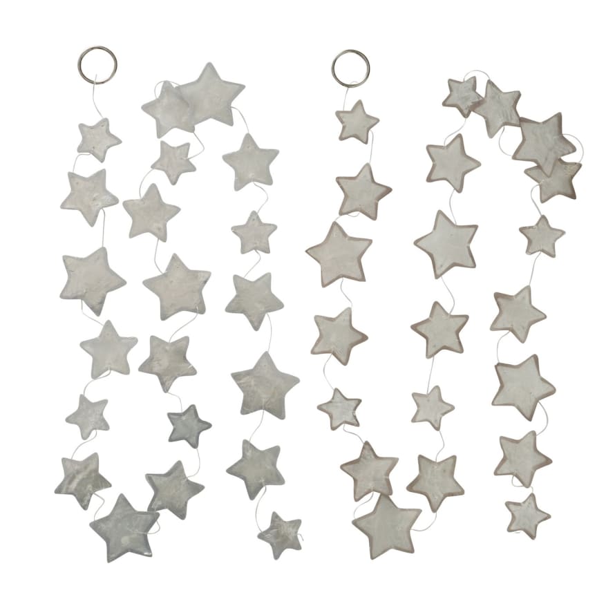 &Quirky Capiz Shell Star Hanging Garland : Gold or Silver