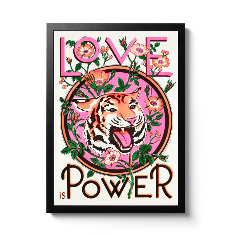 Jacqueline Colley Love is Power A3 Framed Riso Print