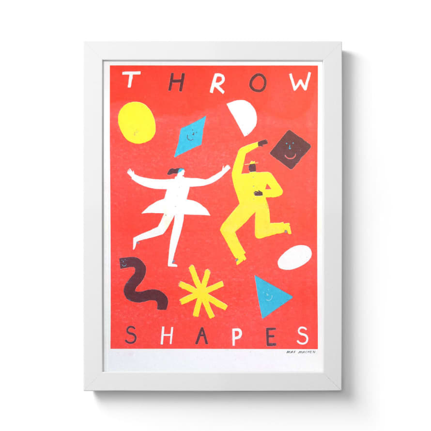 Max Machen Throw Shapes A4 Framed Riso Print