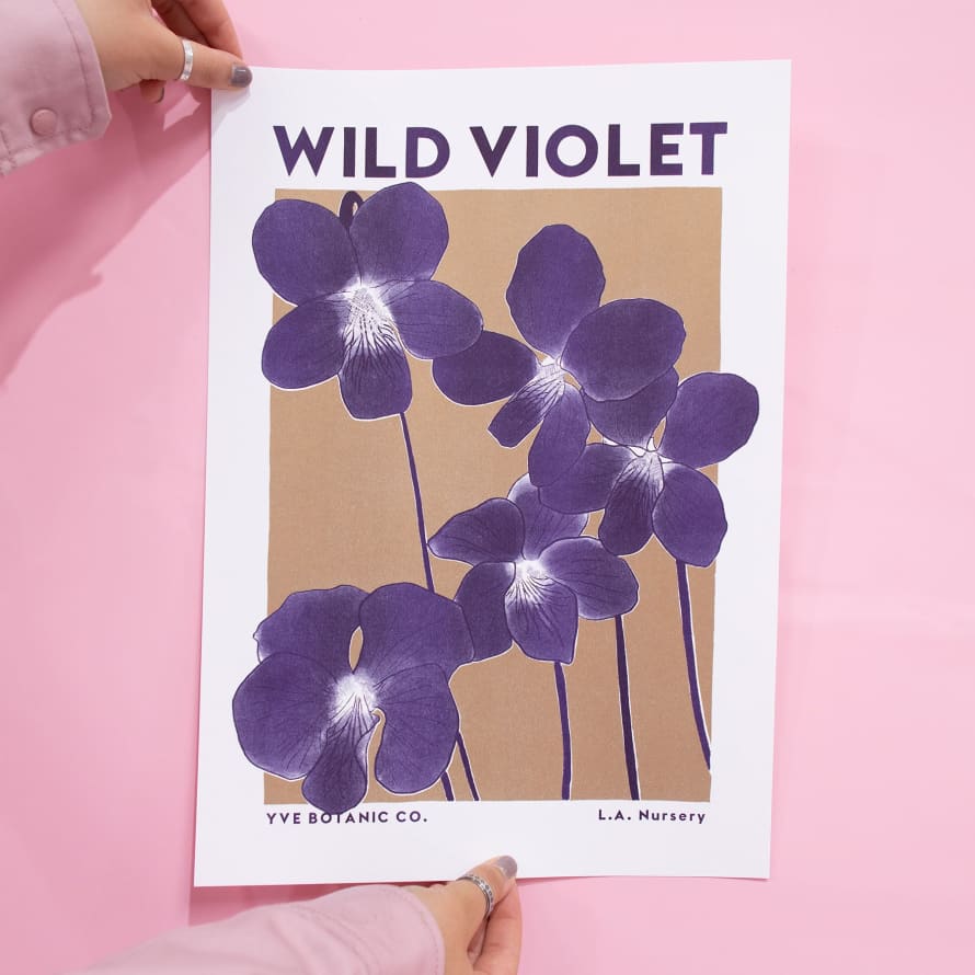 Yve Print Wild Violet Â· A3 Framed Riso Print