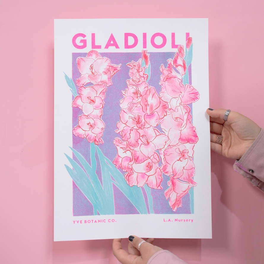 Yve Print Gladioli A3 Framed Riso Print