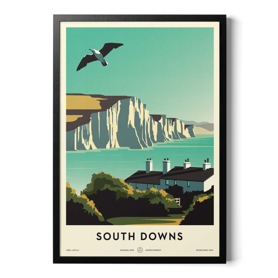 Telegramme Paper Co South Downs National Park A3 Framed Print