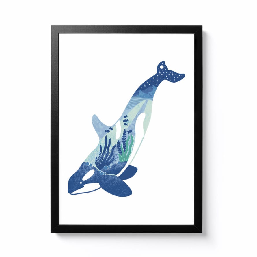 Rachel Hall A3 Orca Framed Print