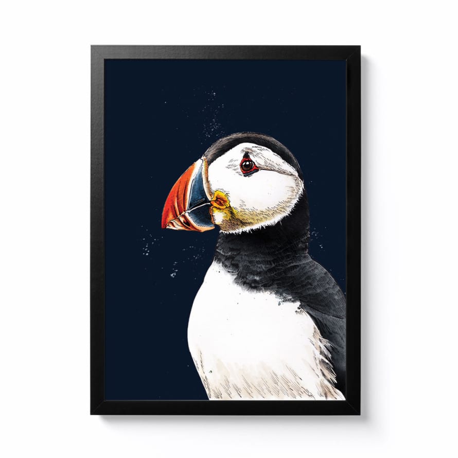 Some ink Nice A4 Puffin Framed Print