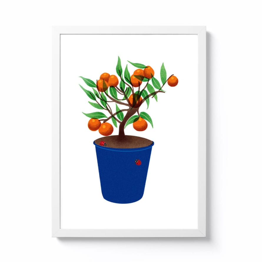 Becky Mann A3 Orange Tree Framed Print