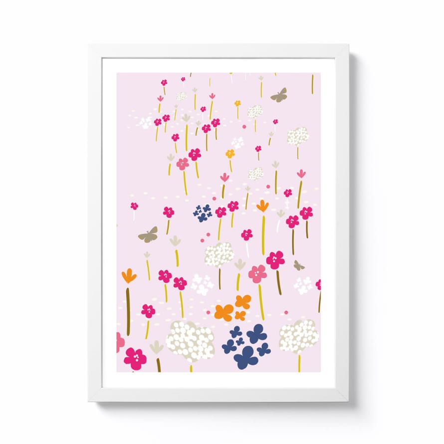 Zoe Mingos A3 Pink Flowers Framed Print