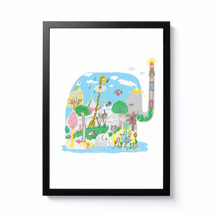 Bel's Art World A3 Safari Framed Print