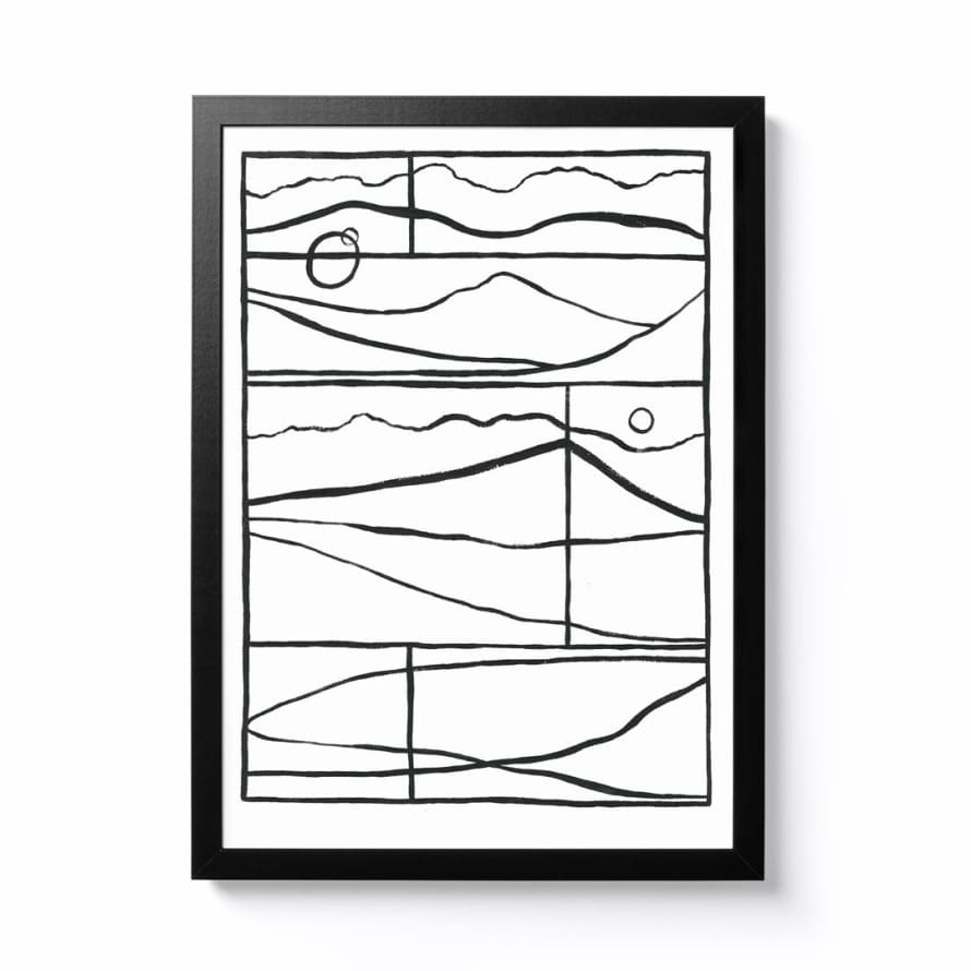 Lizzi Mann Linear Landscape A4 Framed Print