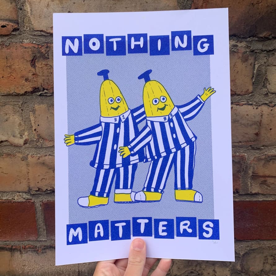 2B or Not 2B Nothing Matters - Bananas A4 Framed Riso Print