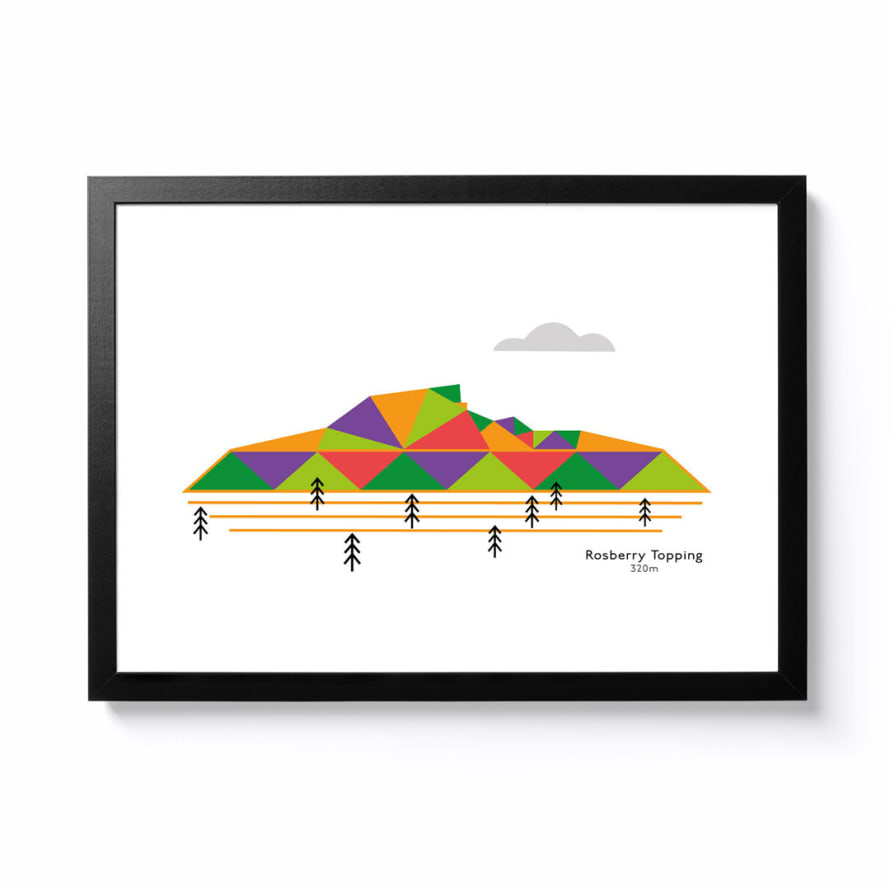 Rory and the Mountains A4 Roseberry Topping 320 Framed Print