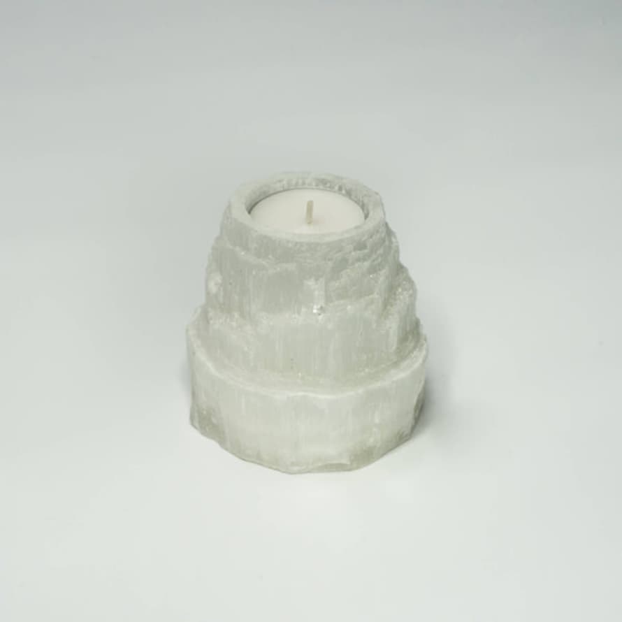 Bless Stories Selenite Crystal Mountain Candle Holder