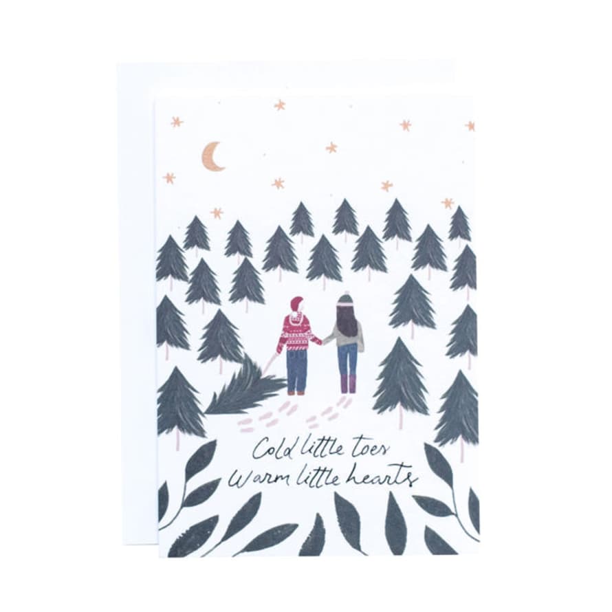 The Hidden Pearl Studio Cold Toes Warm Hearts Greetings Card