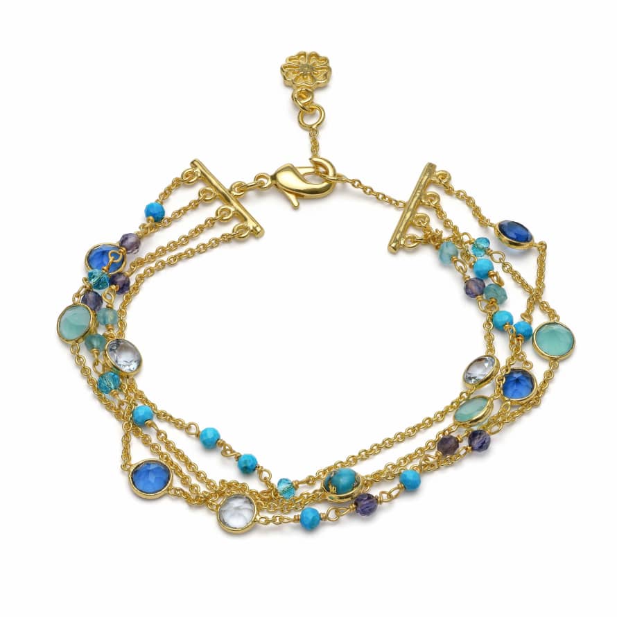 AZUNI LONDON Multi Strand Bracelet Blue Gems Ath-b34