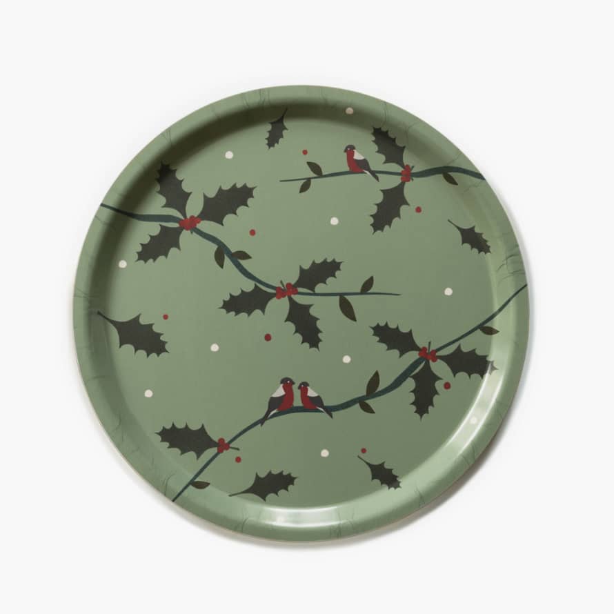 BLU KAT Holiday Branches Round Serving Tray - 31 cm