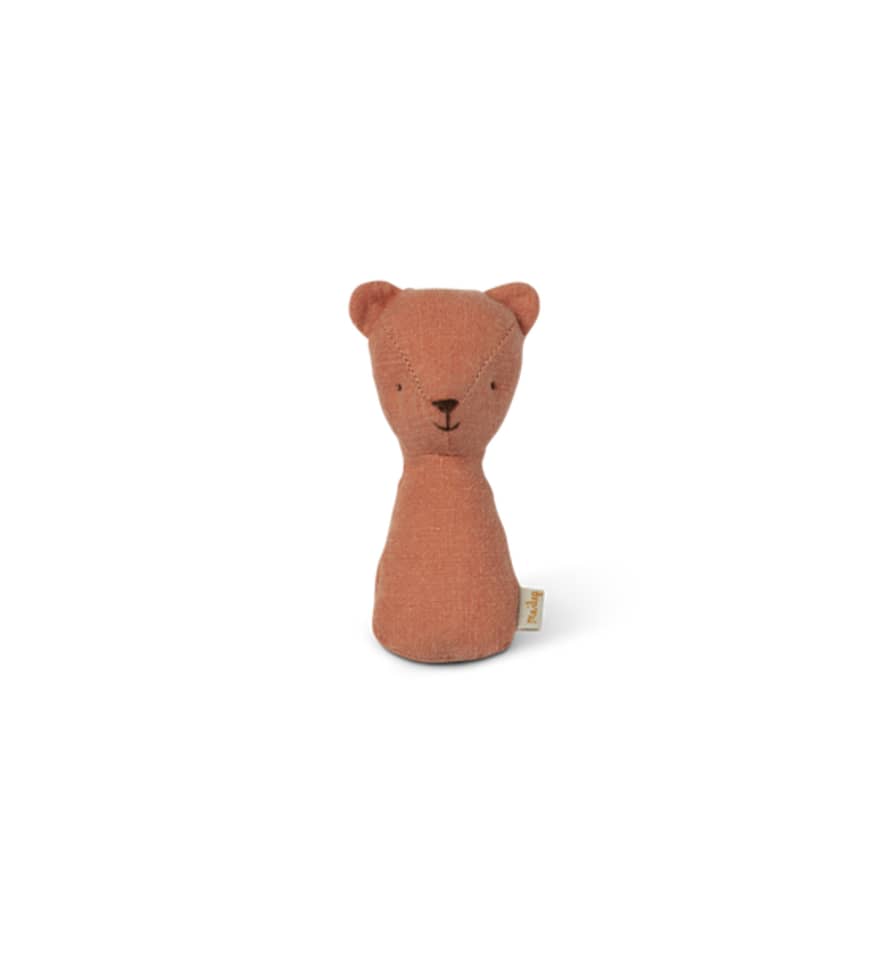 Maileg Teddy Lullaby Rattle, Dusty Coral