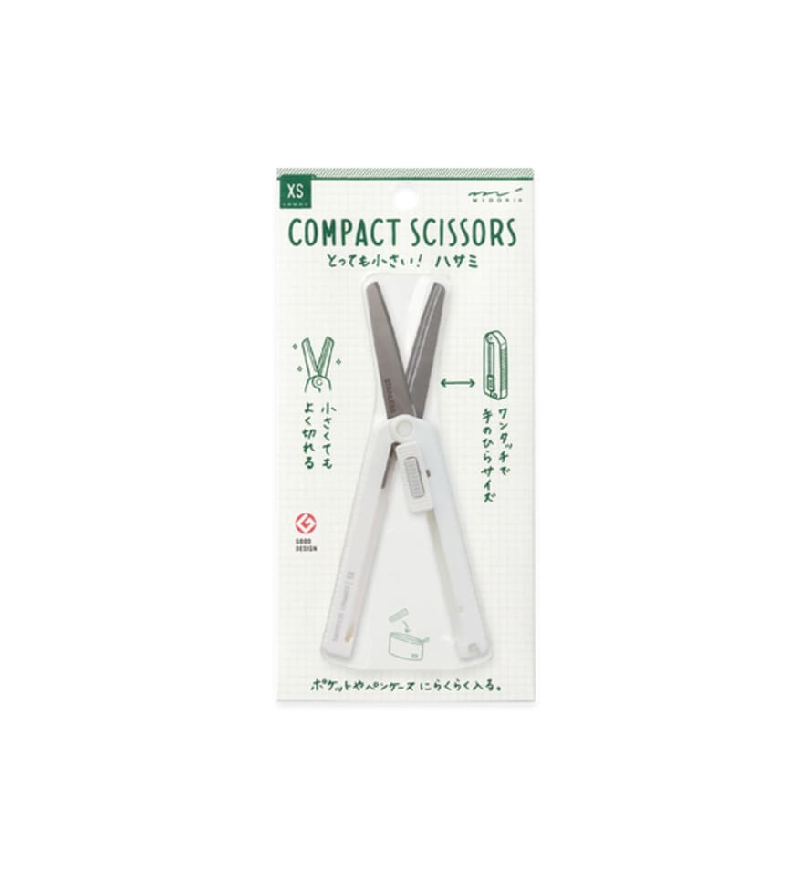 Midori Xs Compact Scissors, White