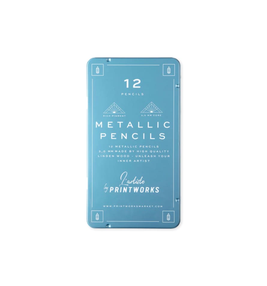 PrintWorks Metallic Colouring Pencils, Set of 12