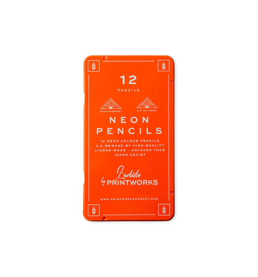 PrintWorks Neon Colouring Pencils, Set of 12