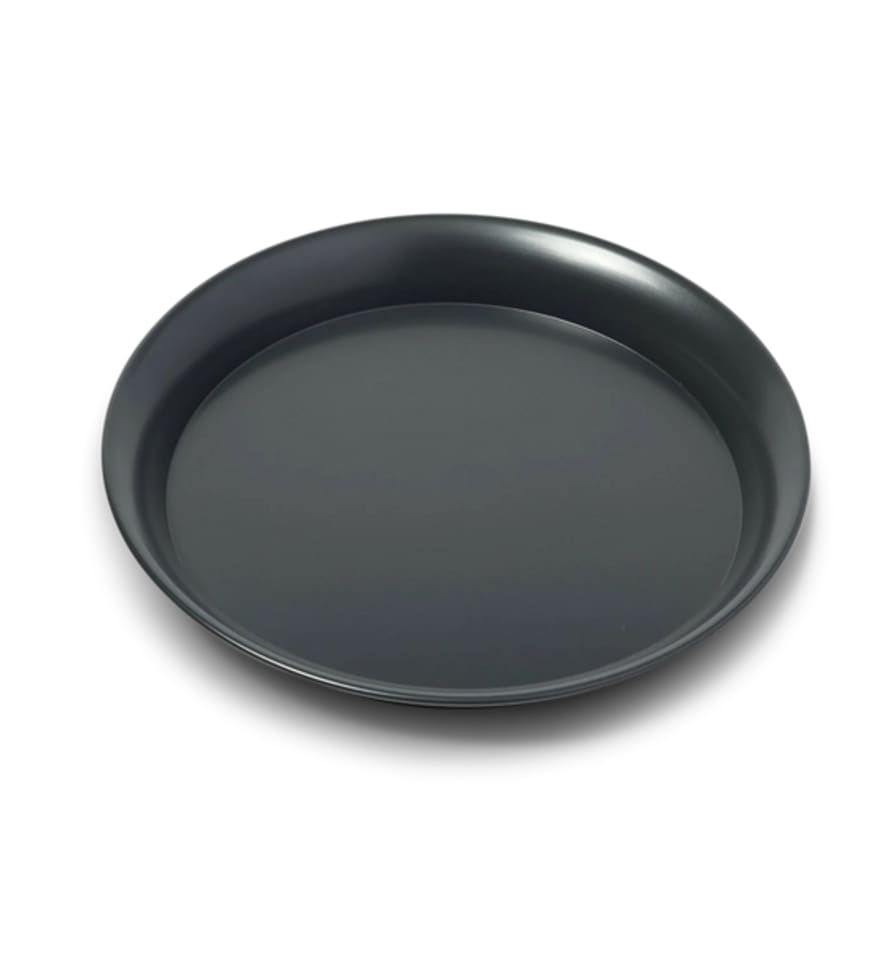 Freight HHG Large Rolled Edge Round Serving Tray, Black Blue