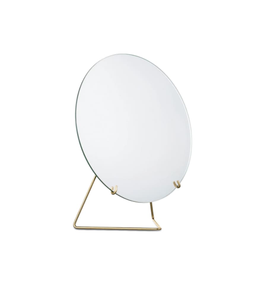 Moebe Minimalist Round Brass Standing Mirror, 30 Cm